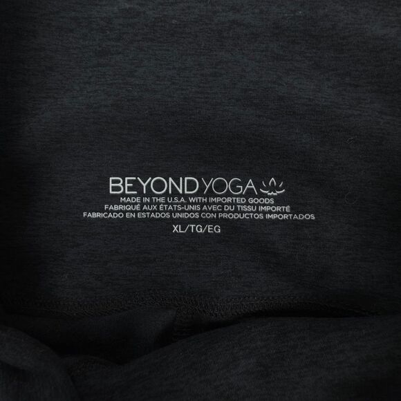 BEYOND YOGA Spacedye Cropped Leggings Black Charcoal Athleisure Lounge Sporty - Picture 2 of 7